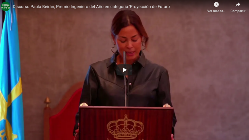 Discurso Paula Beirán, Premio Ingeniero del Año en categoria ‘Proyección de Futuro’ 2